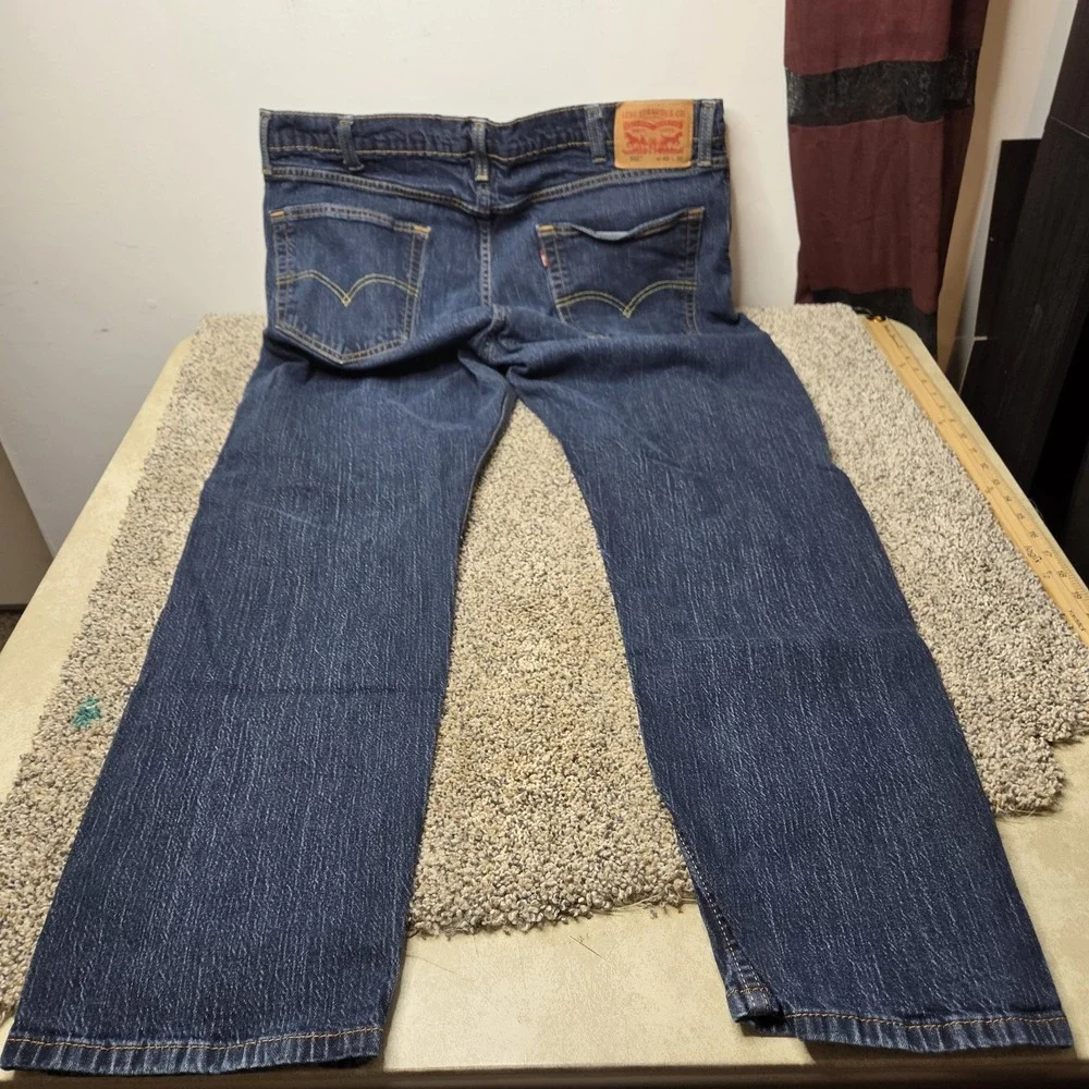 Levis‎ 502 Regular Taper Mens Jeans 40x32 Dark Wash Blue Denim 29507-0001